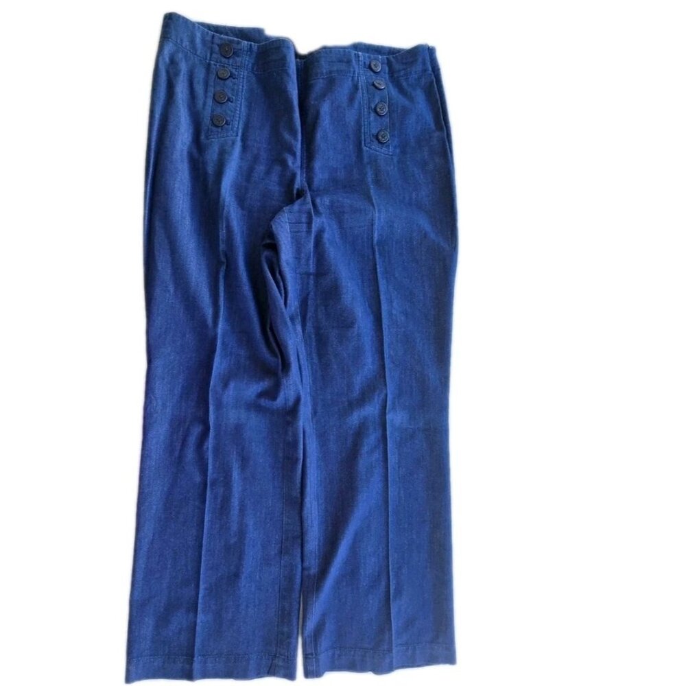Talbots Women's Denim Straight Wide Leg High Rise Jeans 16